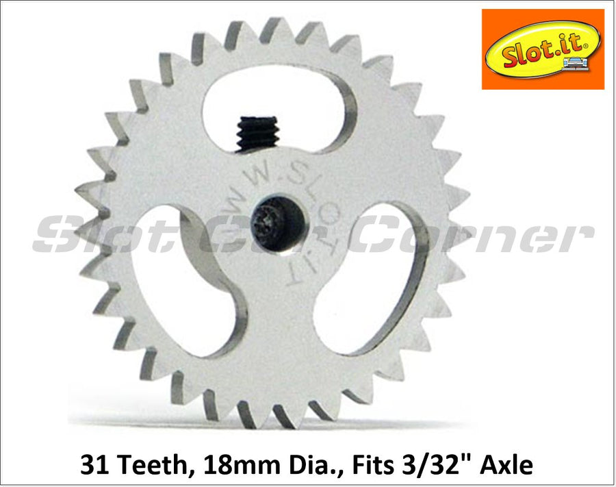 Slot.It GS1831 18mm Ergal Sidewinder Gear, 31T