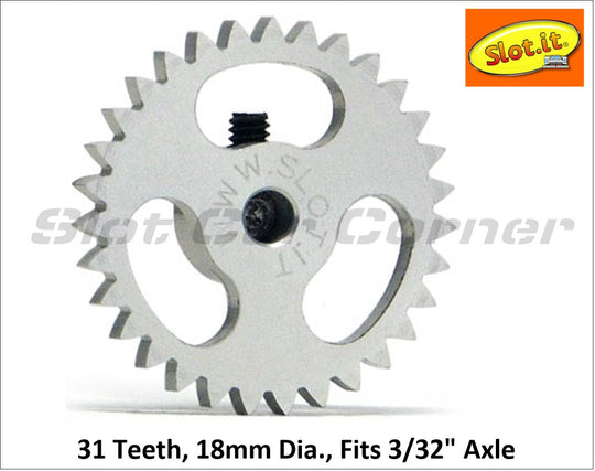 Slot.It GS1831 18mm Ergal Sidewinder Gear, 31T