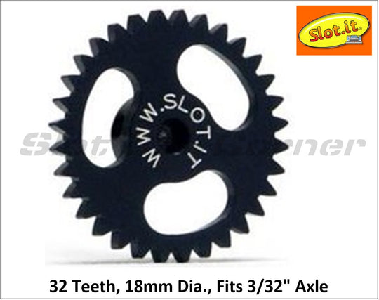 Slot.It GS1832 18mm Ergal Sidewinder Gear, 32T