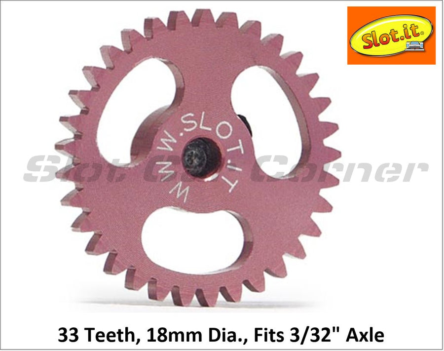 Slot.It GS1833 18mm Ergal Sidewinder Gear, 33T