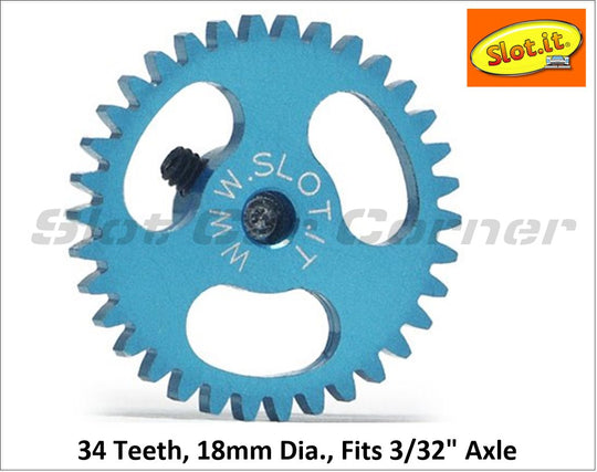 Slot.It GS1834 18mm Ergal Sidewinder Gear, 34T