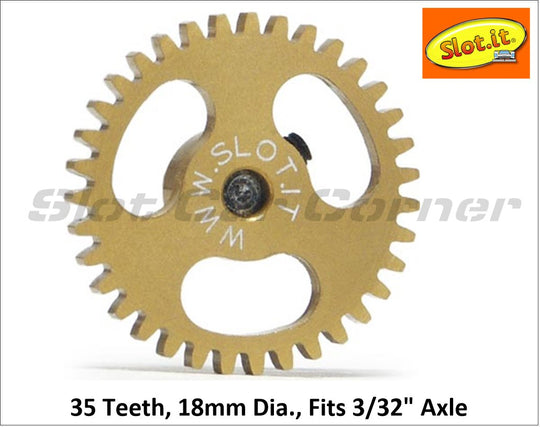 Slot.It GS1835 18mm Ergal Sidewinder Gear, 35T