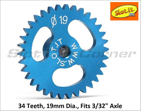 Slot.It GS1934 19mm Ergal Sidewinder Gear, 34T