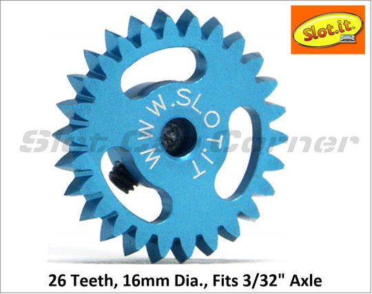 Slot.It GA1626E 16mm Ergal Anglewinder Gear, 26T