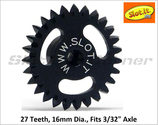 Slot.It GA1627E 16mm Ergal Anglewinder Gear, 27T