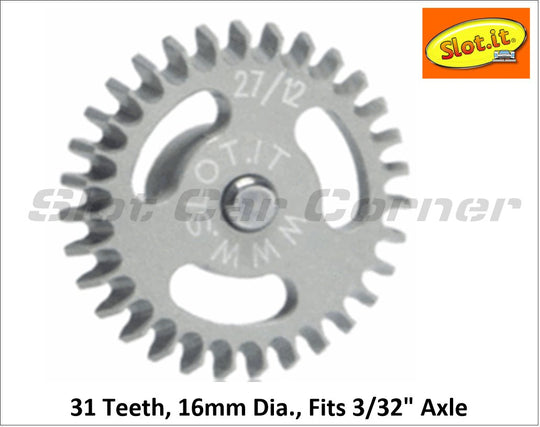 Slot.It GA1631E 16mm Ergal Anglewinder Gear, 31T