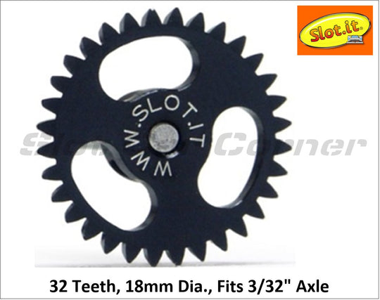 Slot.It GA1832E 18mm Ergal Anglewinder Gear, 32T