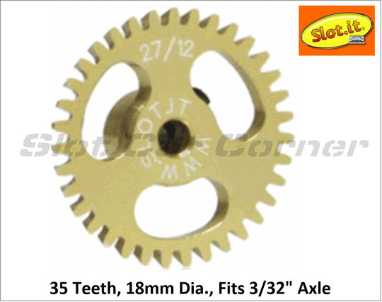 Slot.It GA1835e 18mm Ergal Anglewinder Gear, 35T