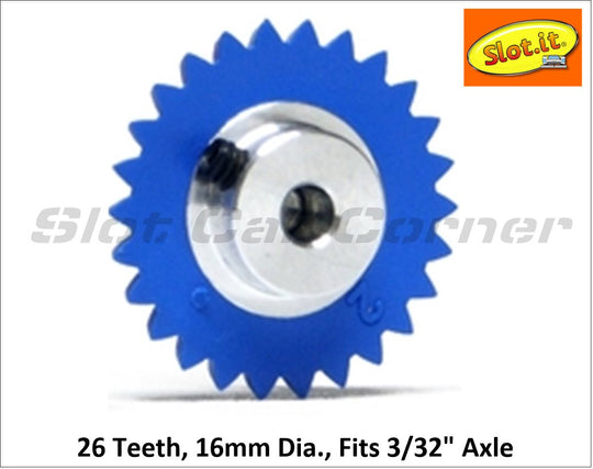 Slot.It GA1626-Pl 16mm Plastic Anglewinder Gear, 26T