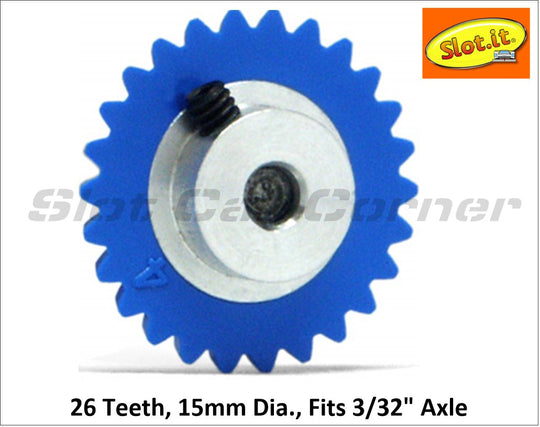 Slot.It GA1526-Pl 15mm Plastic Anglewinder Gear, 26T