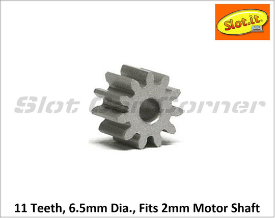 Slot.It PI6511E Press-on 11T 6.5mm Ergal SW/AW Pinion Gear