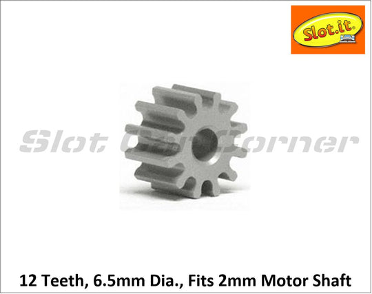 Slot.It PI6512E Press-on 12T 6.5mm Ergal SW/AW Pinion Gear