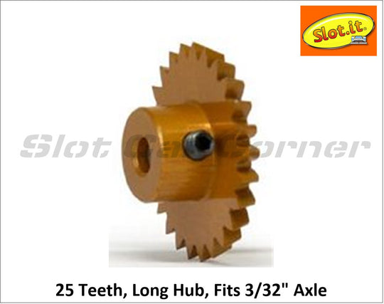 Slot.It GA25lh Long Hub Ergal Anglewinder Gear, 25T