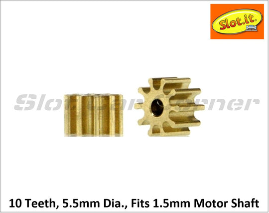 Slot.It PI5510o15 Pinion Gear, 10T, 5.5mm, Inline, Brass