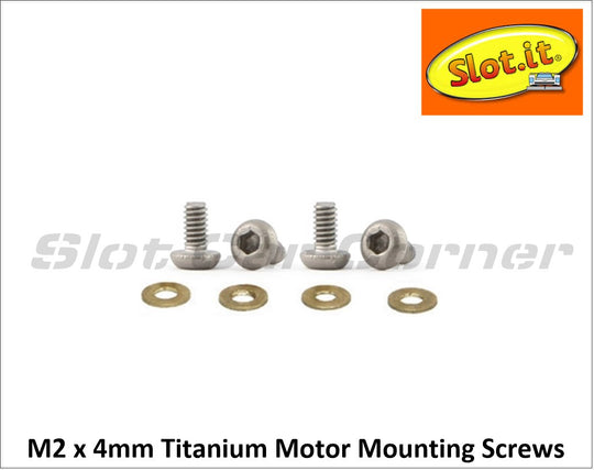 Slot.It CH90 M2 x 4mm Titanium Motor Mounting Screws
