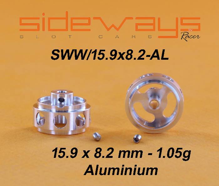 SWW/15.9X8.2AL Sideways 15.9 x 8.2mm Aluminum Wheels