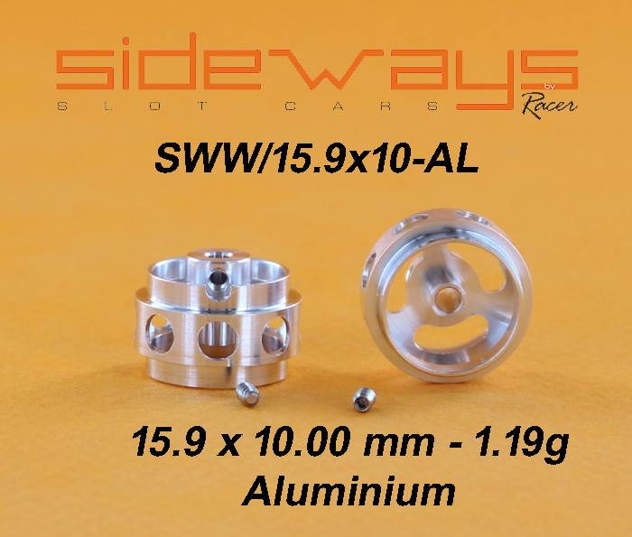 SWW/15.9X10AL Sideways 15.9 x 10mm Aluminum Wheels