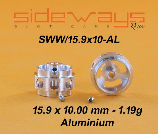 SWW/15.9X10AL Sideways 15.9 x 10mm Aluminum Wheels