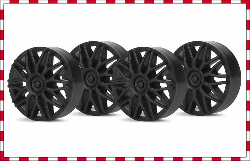 Slot.It PA03b Wheel Inserts, 15mm BBS Style, Black