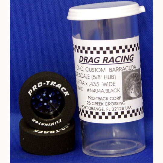 PTMN404A,Blk Pro-Track 3/32" x 1-1/16" x .435" Top Fuel Wheels, Black