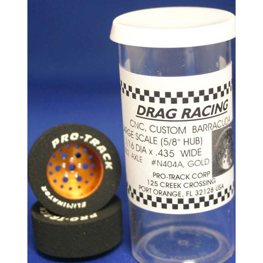 PTMN404A,G Pro-Track 3/32" x 1-1/16" x .435" Top Fuel Wheels, Gold