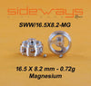 SWW/16.5X8.2MG Sideways 16.5 x 8.2mm Magnesium Wheels