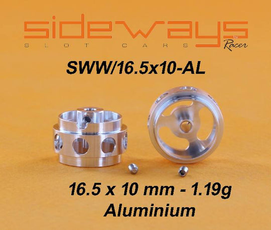 SWW/16.5X10AL Sideways 16.5 x 10mm Aluminum Wheels