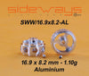 SWW/16.9X8.2AL Sideways 16.9 x 8.2mm Aluminum Wheels