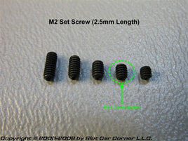 SCC M2 x 2.5mm Set Screws, Cup Point, Black