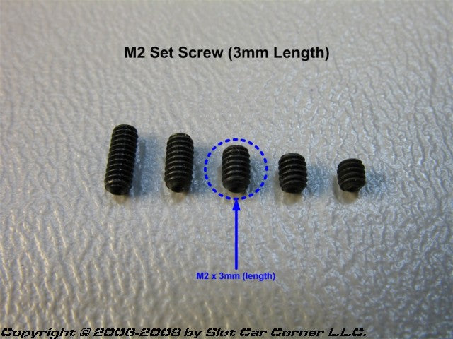 SCC M2 x 3mm Set Screws, Cup Point, Black