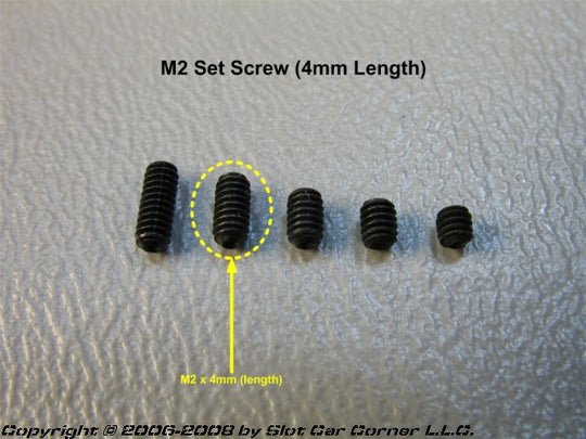 SCC M2 x 4mm Set Screws, Cup Point, Black
