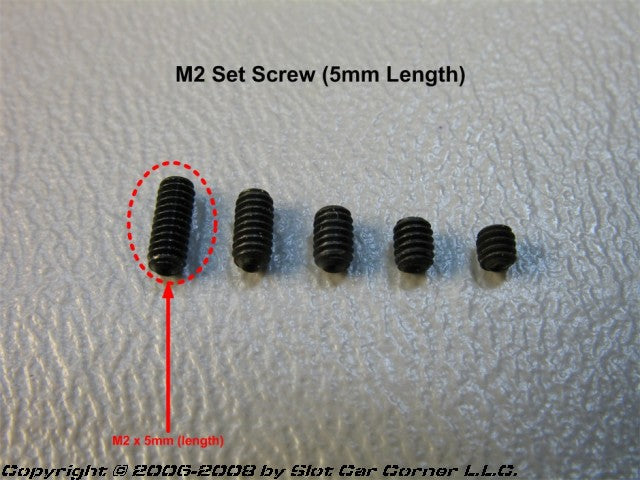 SCC M2 x 5mm Set Screws, Cup Point, Black