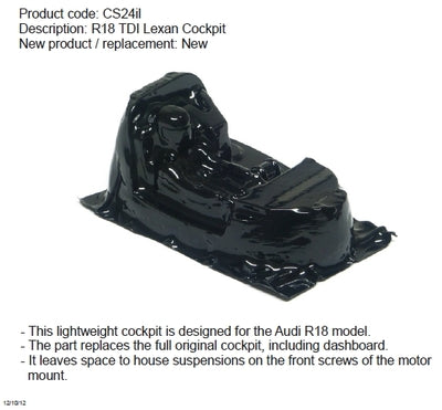 Slot.It CS24il Lexan Cockpit, Audi R18