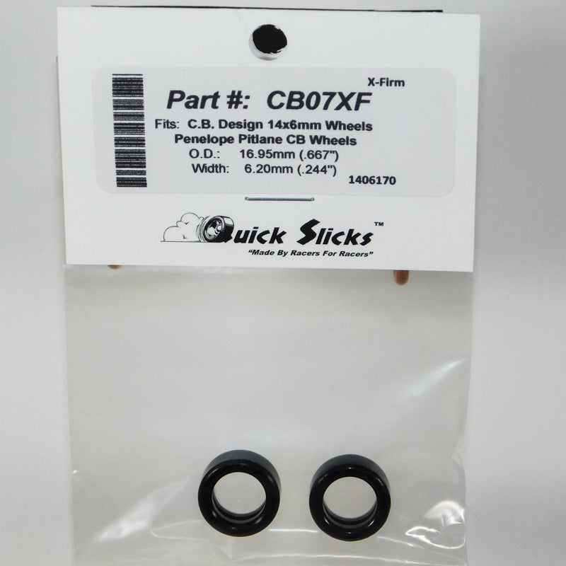 Quick Slicks CB07XF X-Firm silicone slot car tires for 14mm x 6mm CB Design wheels