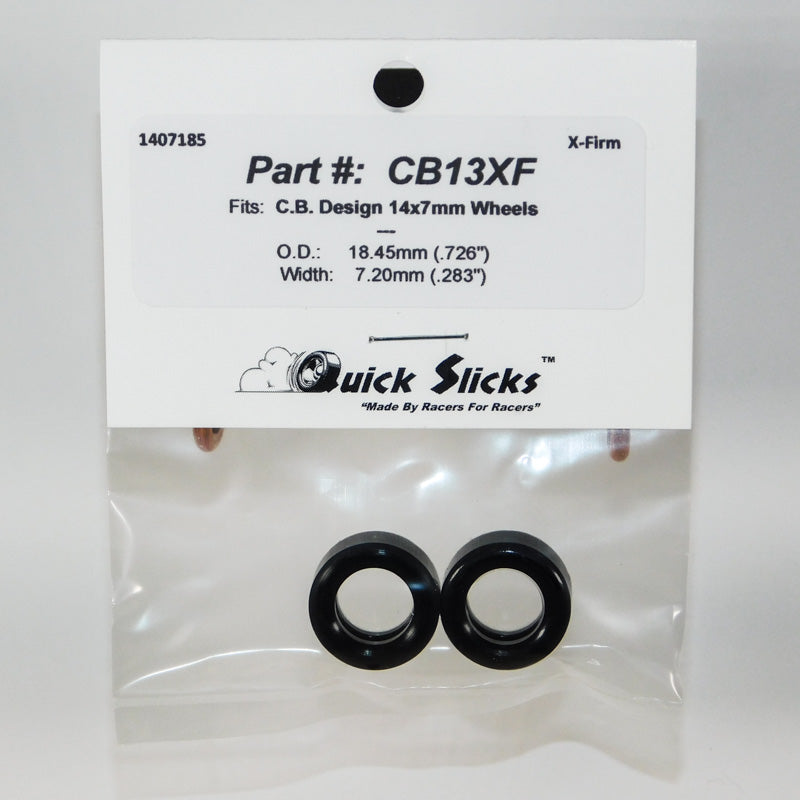 Quick Slicks CB13XF X-Firm silicone slot car tires for 14mm x 7mm CB Design wheels