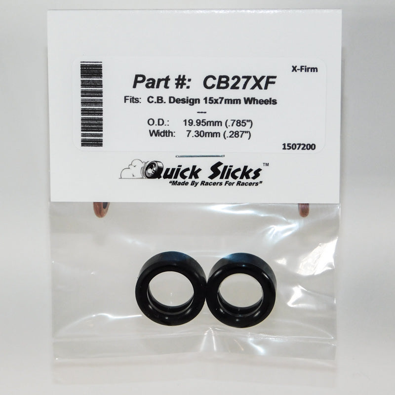 Quick Slicks CB27XF X-Firm silicone slot car tires for 15mm x 7mm CB Design wheels