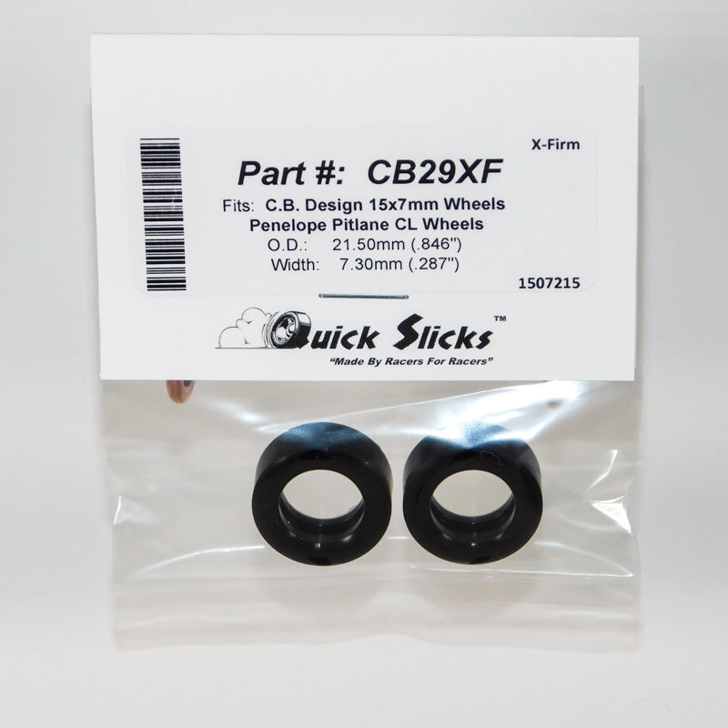 Quick Slicks CB29XF X-Firm silicone slot car tires for 15mm x 7mm CB Design wheels
