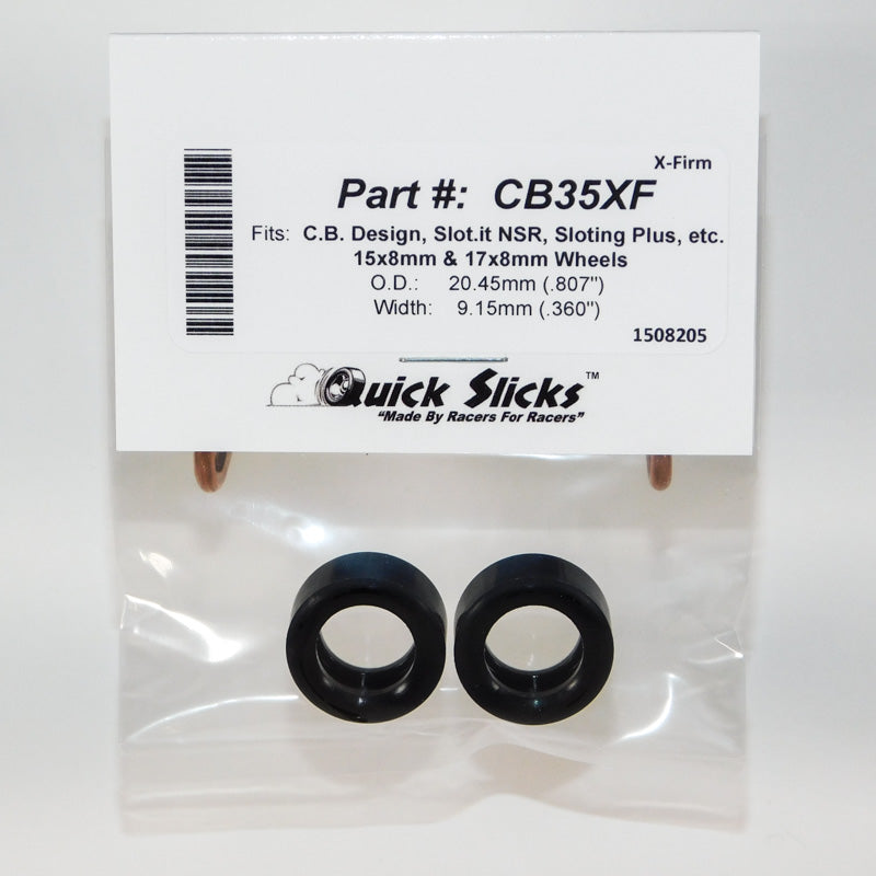 Quick Slicks CB35XF X-Firm silicone slot car tires for 15.8mm Euro-Sport wheels