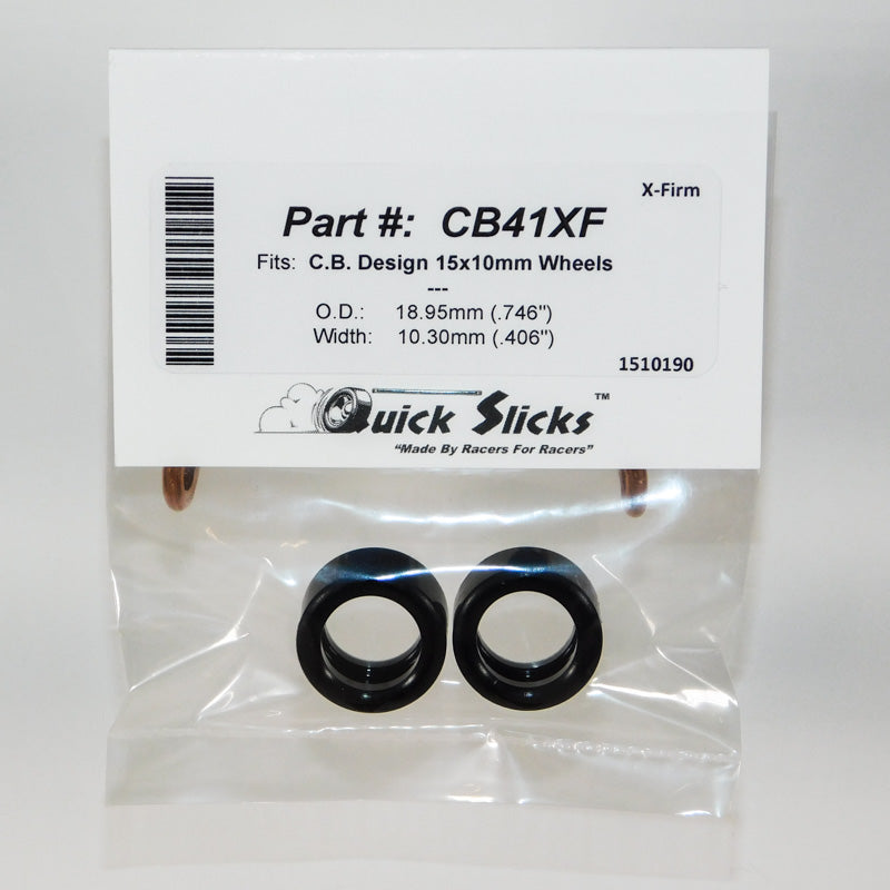 Quick Slicks CB41XF X-Firm silicone slot car tires for 15.8mm x 10.0mm wheels