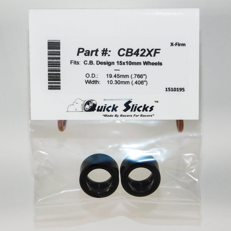 Quick Slicks CB42XF X-Firm silicone slot car tires for 15.8mm x 10.0mm wheels
