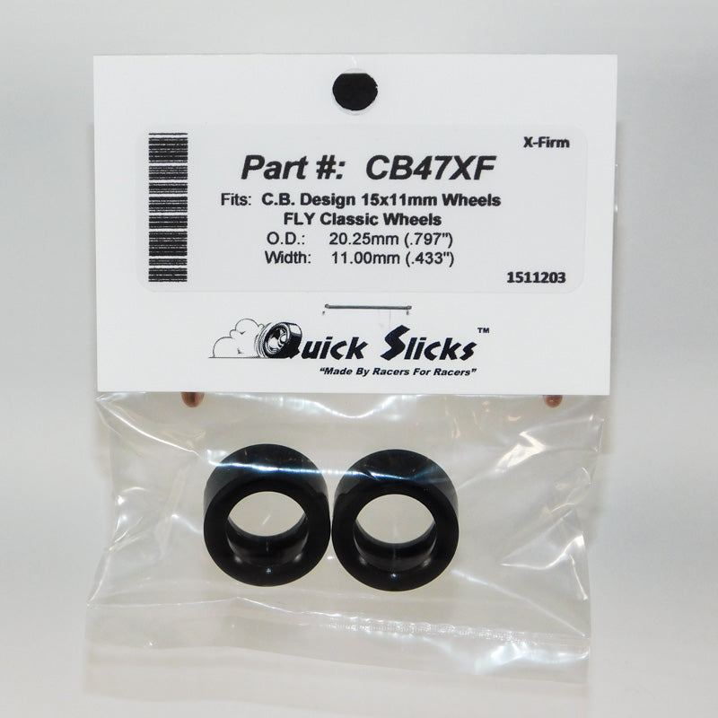 Quick Slicks CB47XF X-Firm silicone slot car tires for 15.8mm x 11.0mm wheels