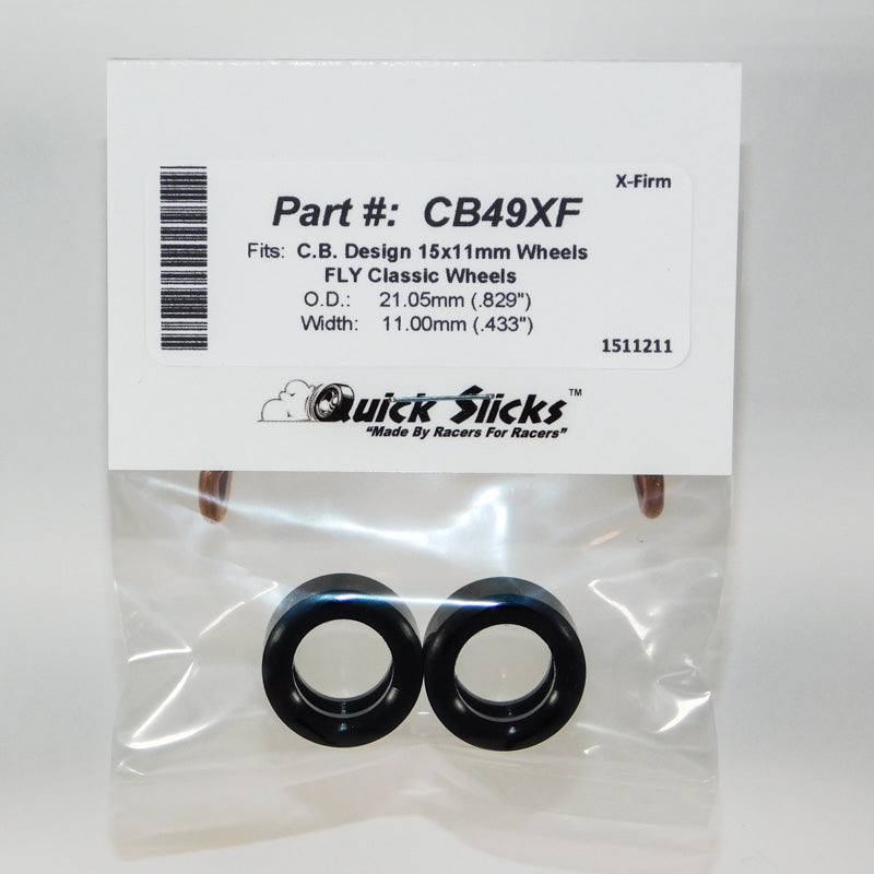 Quick Slicks CB49XF X-Firm silicone slot car tires for 15.8mm x 11.0mm wheels