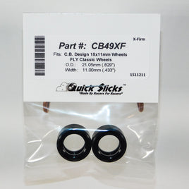 Quick Slicks CB49XF X-Firm silicone slot car tires for 15.8mm x 11.0mm wheels