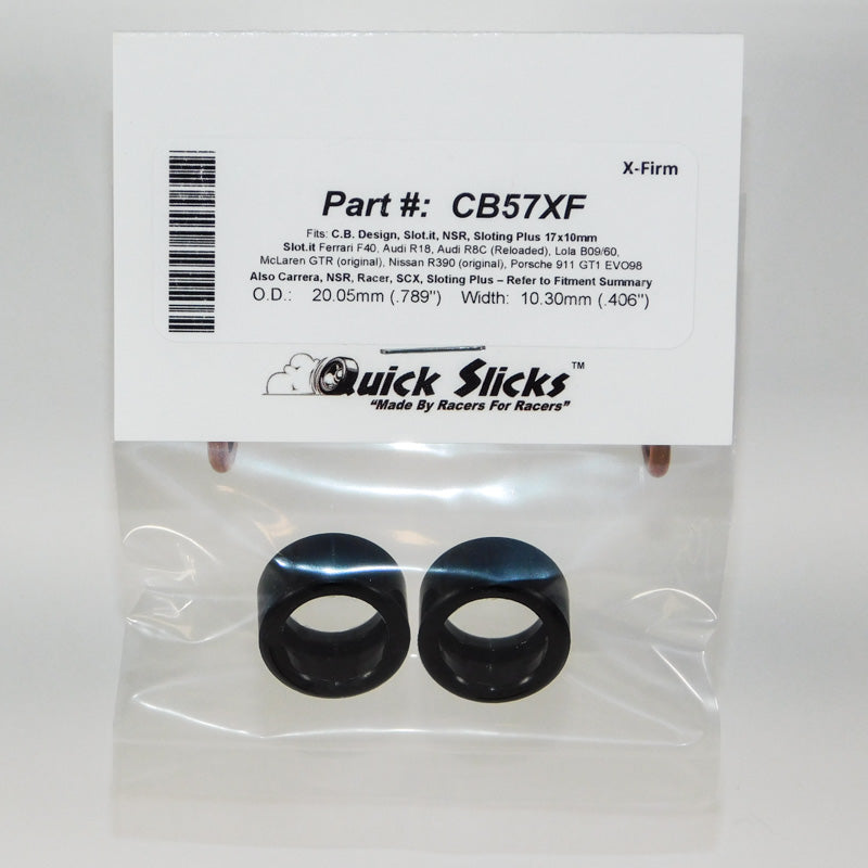 Quick Slicks CB57XF X-Firm silicone slot car tires for 17x10mm wheels