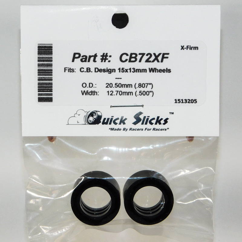 Quick Slicks CB72XF X-Firm silicone slot car tires for 15mm x 13mm CB Design wheels