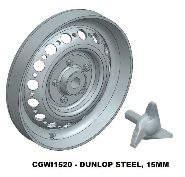 CG Slotcars CGWI1520 Jaguar Dunlop Wheel Inserts, 15mm