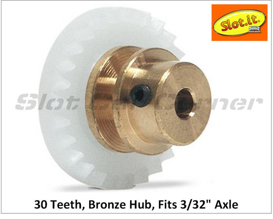 Slot.It GO30-Bz Gear, 30T, Inline Offset Crown, Bronze