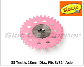 Slot.It GS1833-LPL Lightweight Plastic 18mm Sidewinder Spur Gear, 33 Tooth