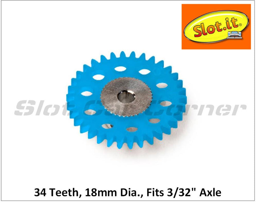 Slot.It GS1834-LPL Lightweight Plastic 18mm Sidewinder Spur Gear, 34 Tooth