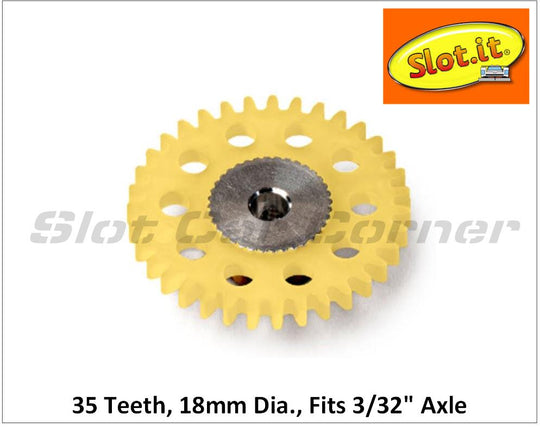 Slot.It GS1835-LPL Lightweight Plastic 18mm Sidewinder Spur Gear, 35 Tooth
